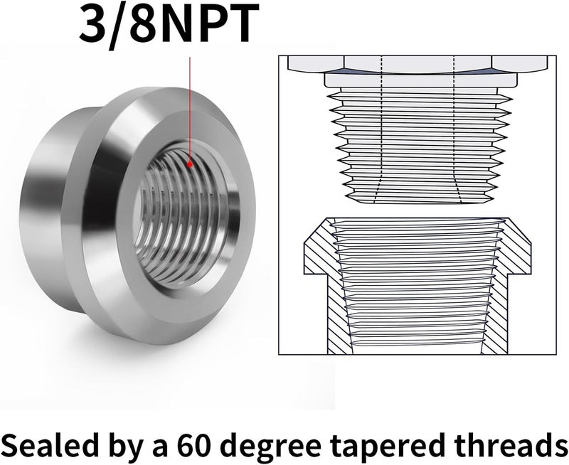 CNRAQR Aluminum 3/8" NPT Female Weld on Bung Weldable Fitting 4PCS - Image 3